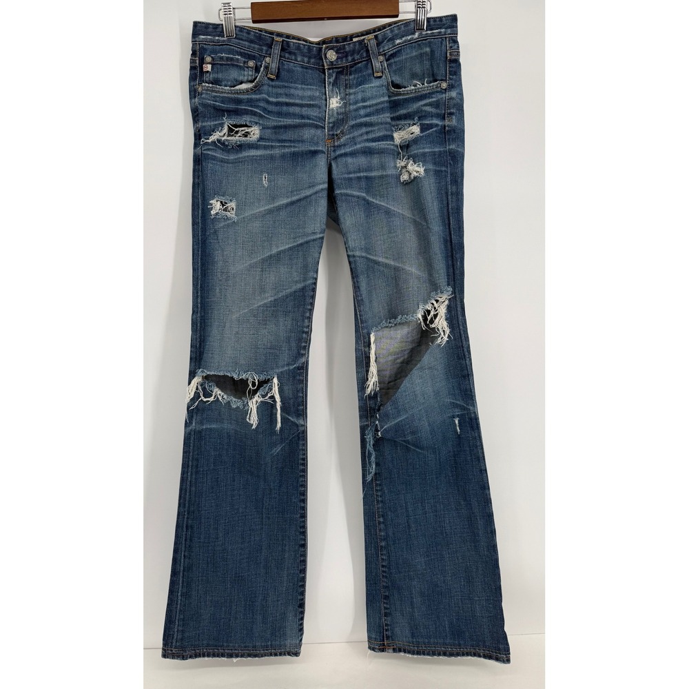 AG Adriano Goldschmied Angel Bootcut Jeans Distressed Medium Wash Sz 30R